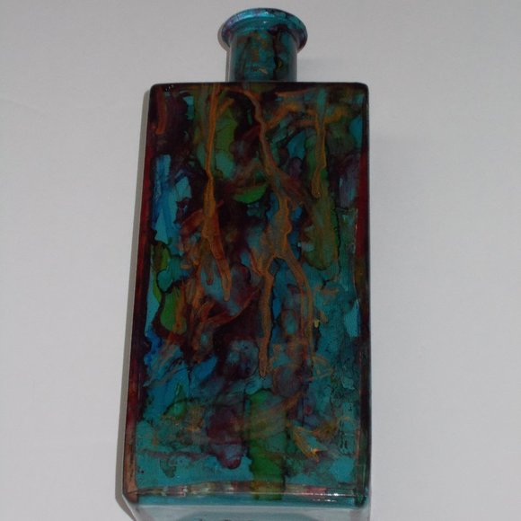 Beautiful glass decanter hand painted with alchol ink - Picture 6 of 10
